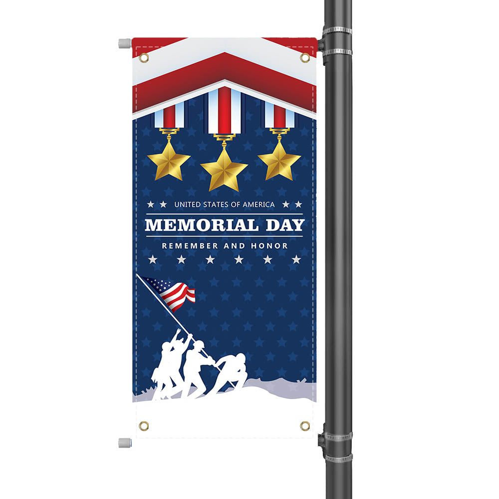 18" Memorial Day Light Pole Banner C