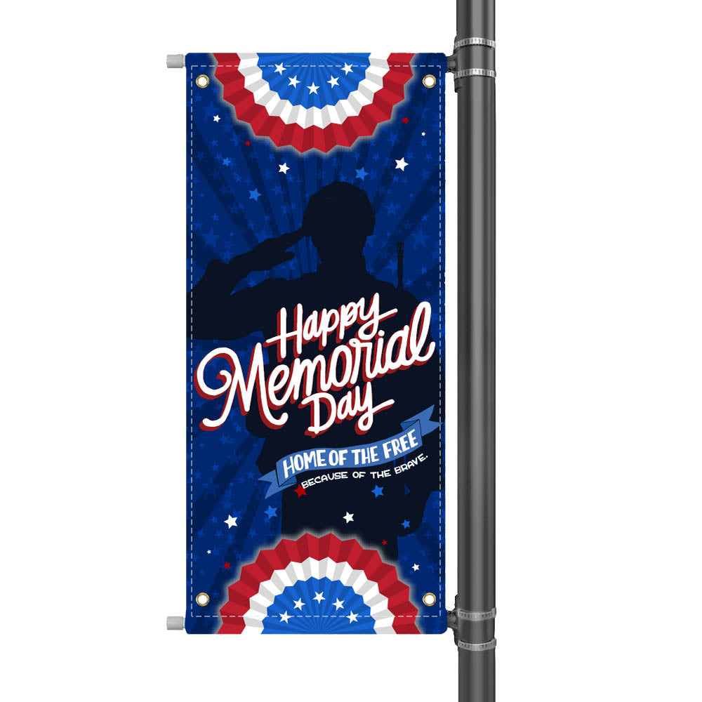 18" Memorial Day Light Pole Banner E