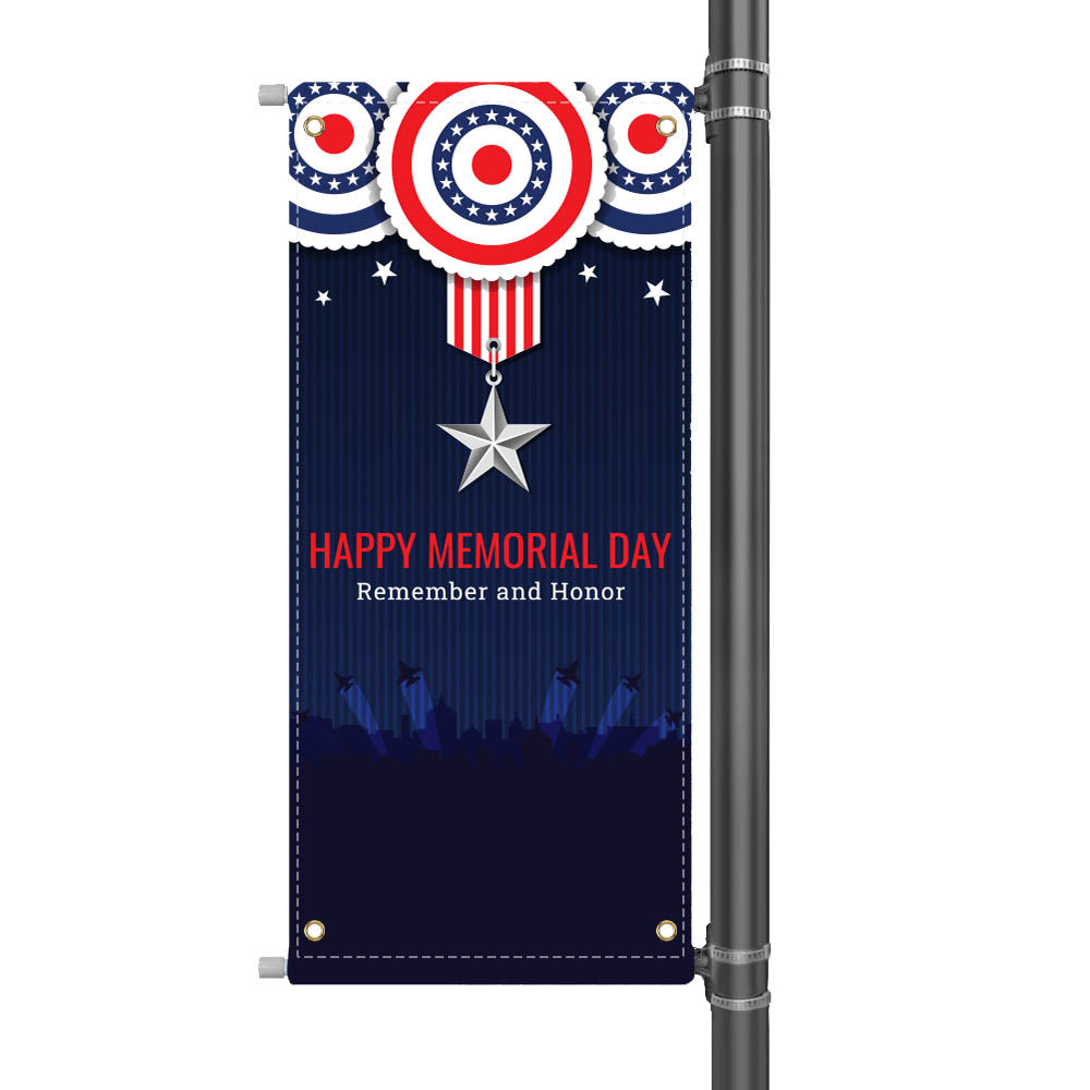 18" Memorial Day Light Pole Banner B