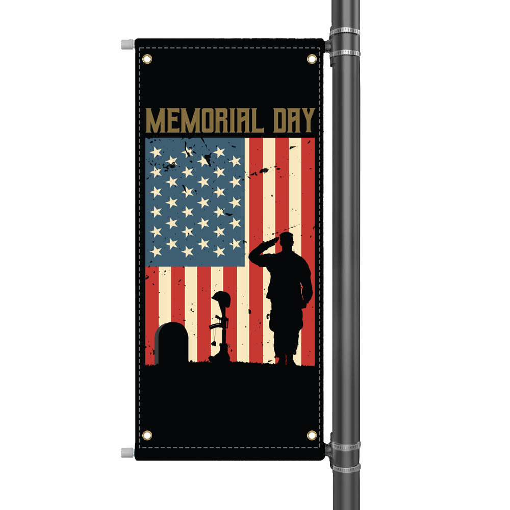 18" Memorial Day Light Pole Banner D
