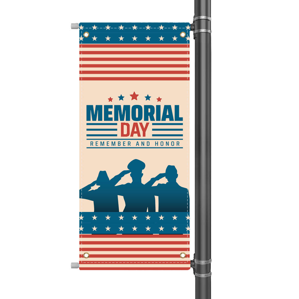 18" Memorial Day Light Pole Banner F