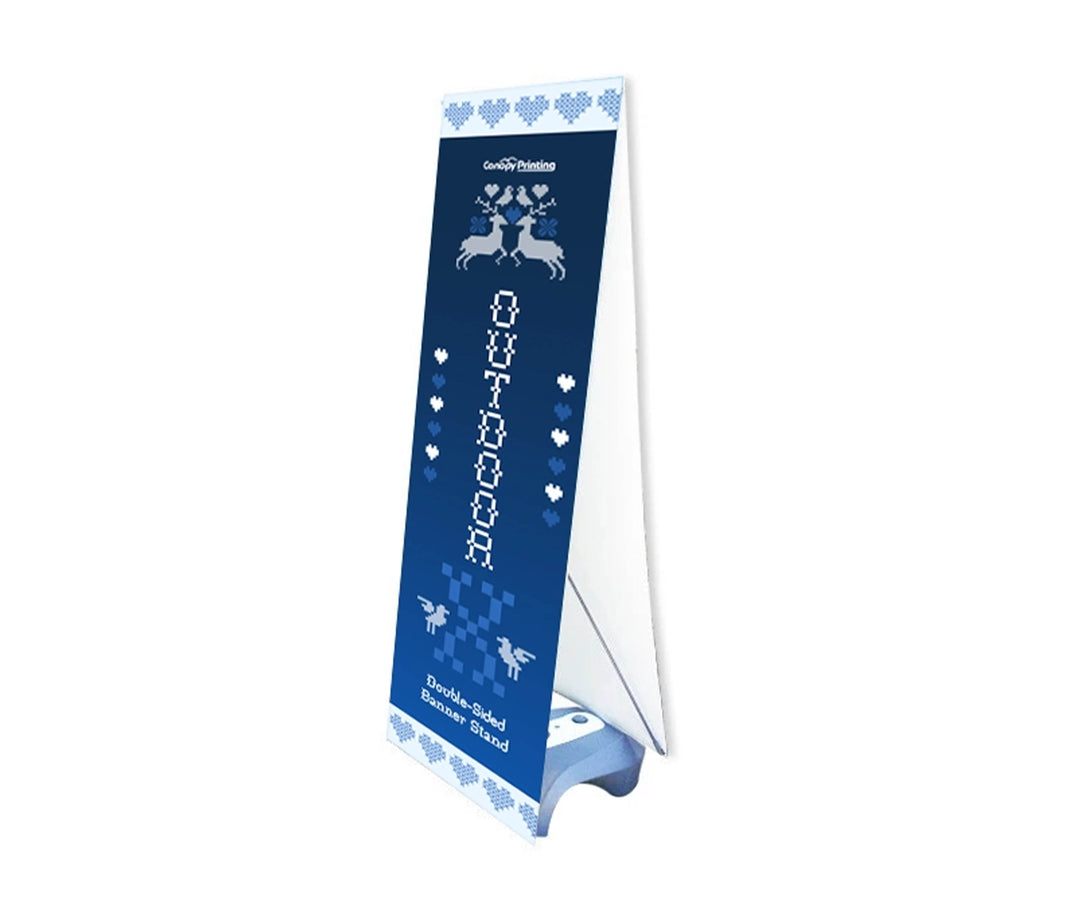 Double Sided Outdoor X Banner Stand Water Base with (2) 24" x 69" Vinyl Prints